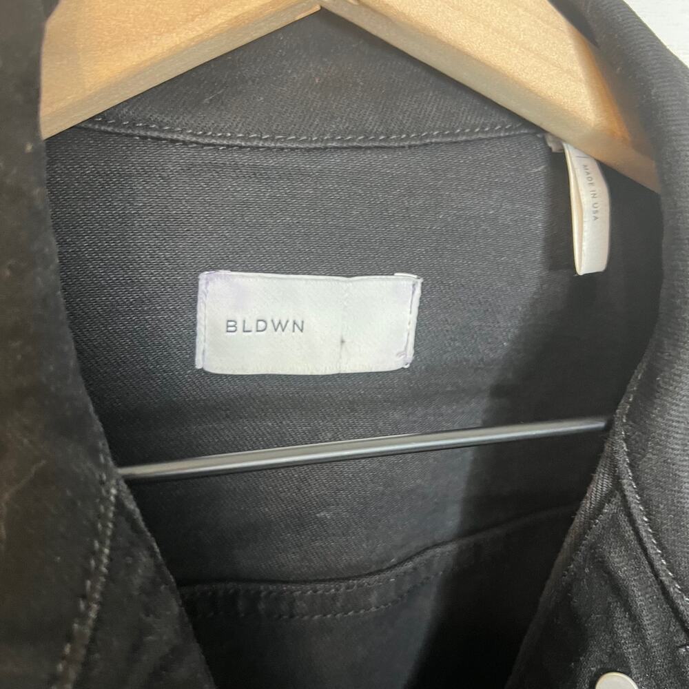 BLDWN XS Rowan Rigid Denim Jacket Carbon Black Silver Buttons Moto USA Made - Picture 8 of 15